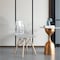 Fabulaxe Dining Chair with Wooden Dowel Eiffel Legs, DSW Transparent Plastic Shell Accent Chair, Clear QI004627.CL - alternate 3